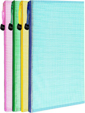 Mesh Zipper Pouch Bags, 13.2"X 9.2" Zipper Pouch, 4 Pcs Mesh Bags with Zipper, S