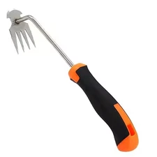 12.5 In. Weeder Dual-Action 4-Claw Stainless Steel Tool Ergonomic Grip Precision