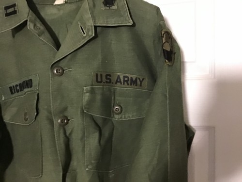 1967 US ARMY Officers Shirt OG-107- 1st Aviation Brigade 9TH ID-16 1/2 x 36 V65 - Picture 3 of 14
