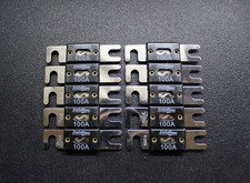 10 PK 100 AMP ANL FUSE FUSES NICKEL PLATED INLINE WAFER CAR AUDIO STEREO ANL100