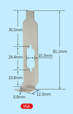 Low Profile Bracket for VGA card or Serial Port DB9 RS232 COM PCIe Card