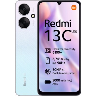 Xiaomi Redmi 13C 5G Smartphone 128GB 4GB RAM starry silver LTE Android 5000mAh