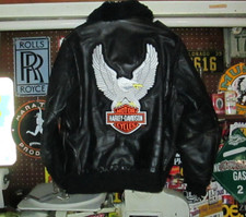 1960s 70s Vtg AMF HARLEY DAVIDSON Leather Bomber Aviator motorcycle Jacket coat
