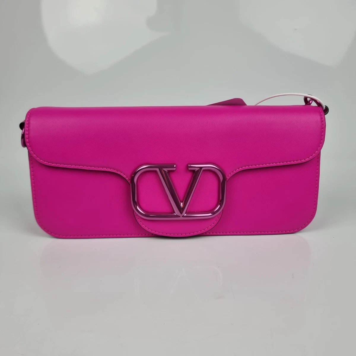 V Sling Mini Leather Tote Bag in Pink - Valentino Garavani