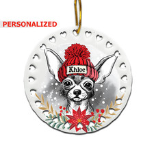PERSONALIZED-Chihuahua Ornament-Custom Dog Ornament -UV Print
