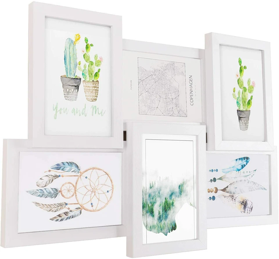 EUGAD 6er Set Bilderrahmen Fotorahmen Bildergalerie Holzrahmen Wandgalerie MDF