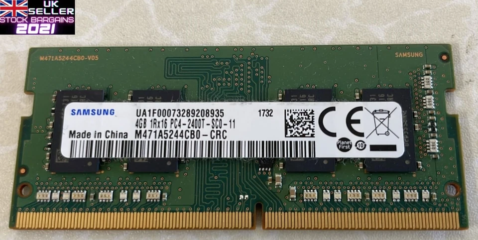 Samsung 4 GB 2400 MHz DDR4, 260-Pin SO-DIMM DDR4 Memory Module (K180) - Image 2 of 3