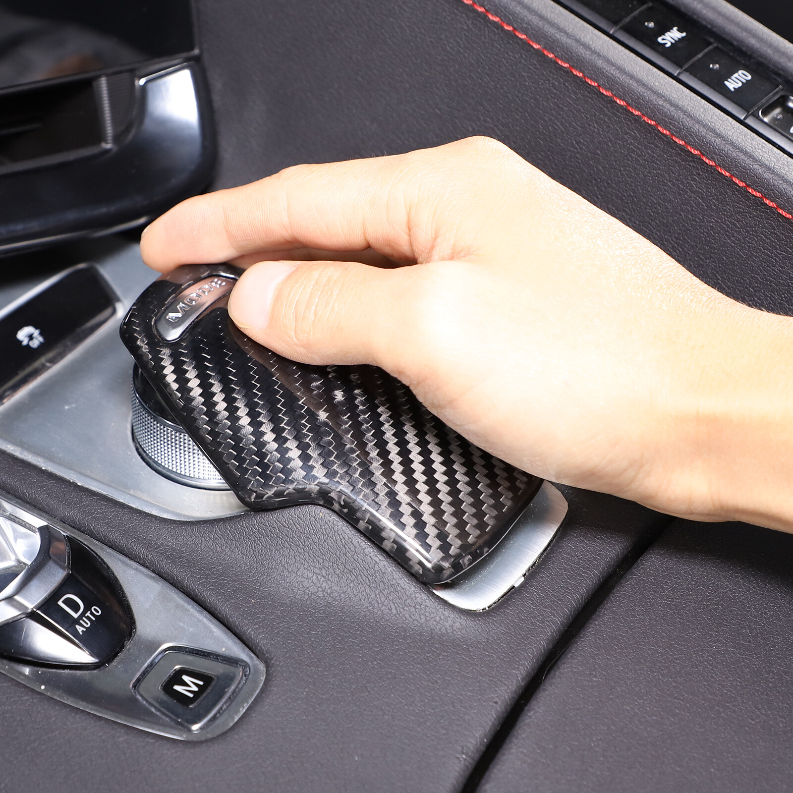Red Carbon Fiber Mode Knob Trim Cover – Corvette C8 2020+ Center Console – Ynei