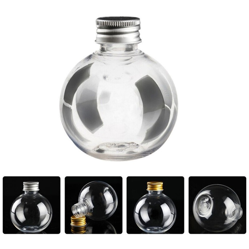 20pcs 150ml/3.14" Clear Plastic Bulb Drinks Cups - Bottle w/screw top