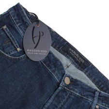 Handpicked NWT Orvieto Denim Jeans Size 40 US In Solid Blue Cotton Blend