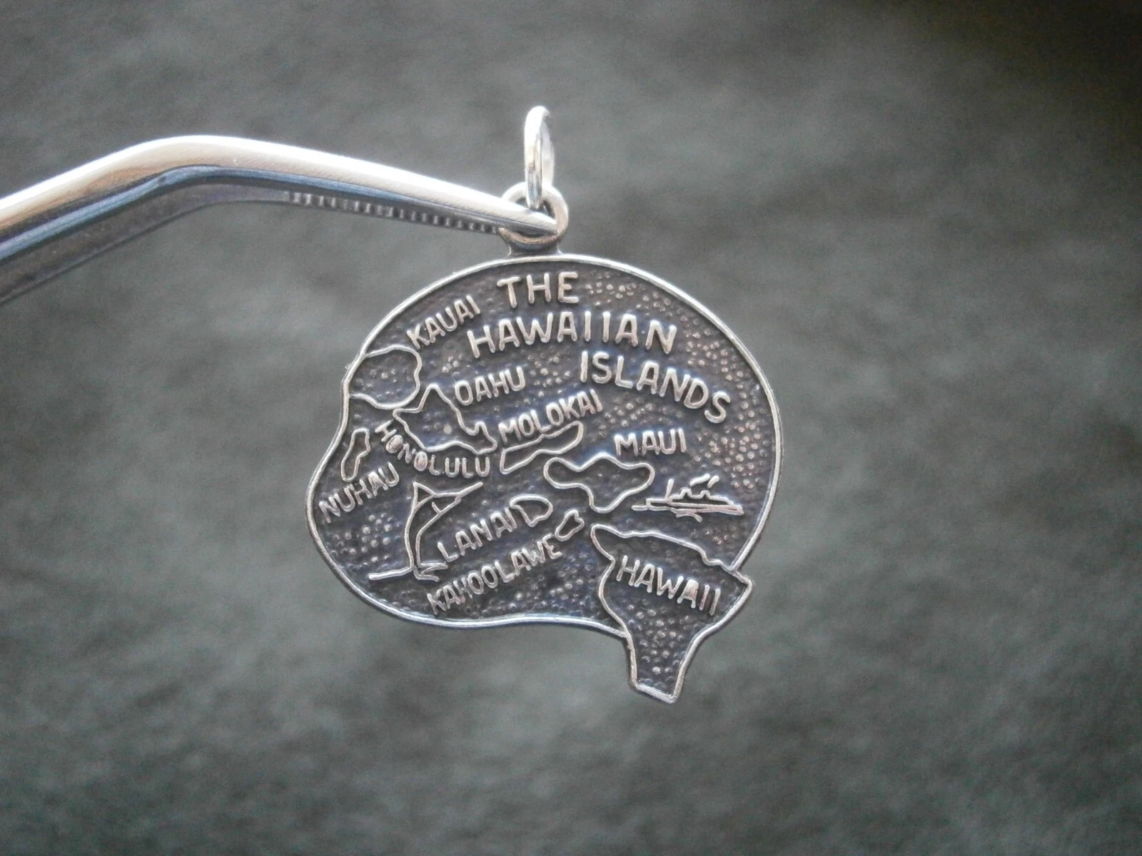 STONE ISLAND Bracciale Isole Hawaii Vintage Argento Sterling 925 Ciondolo Charm 2 7g