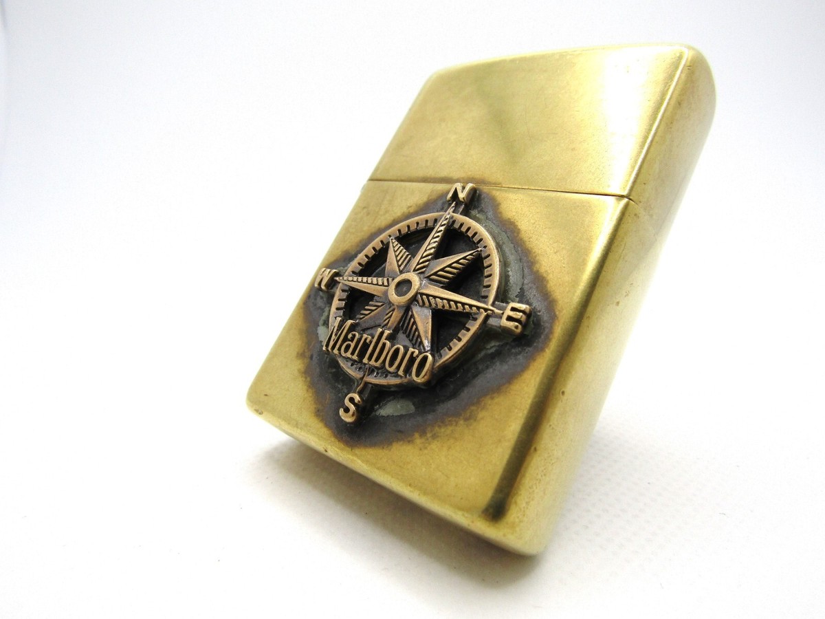 Marlboro Compass Metal Brass Adventure Team Zippo 1997 Fired