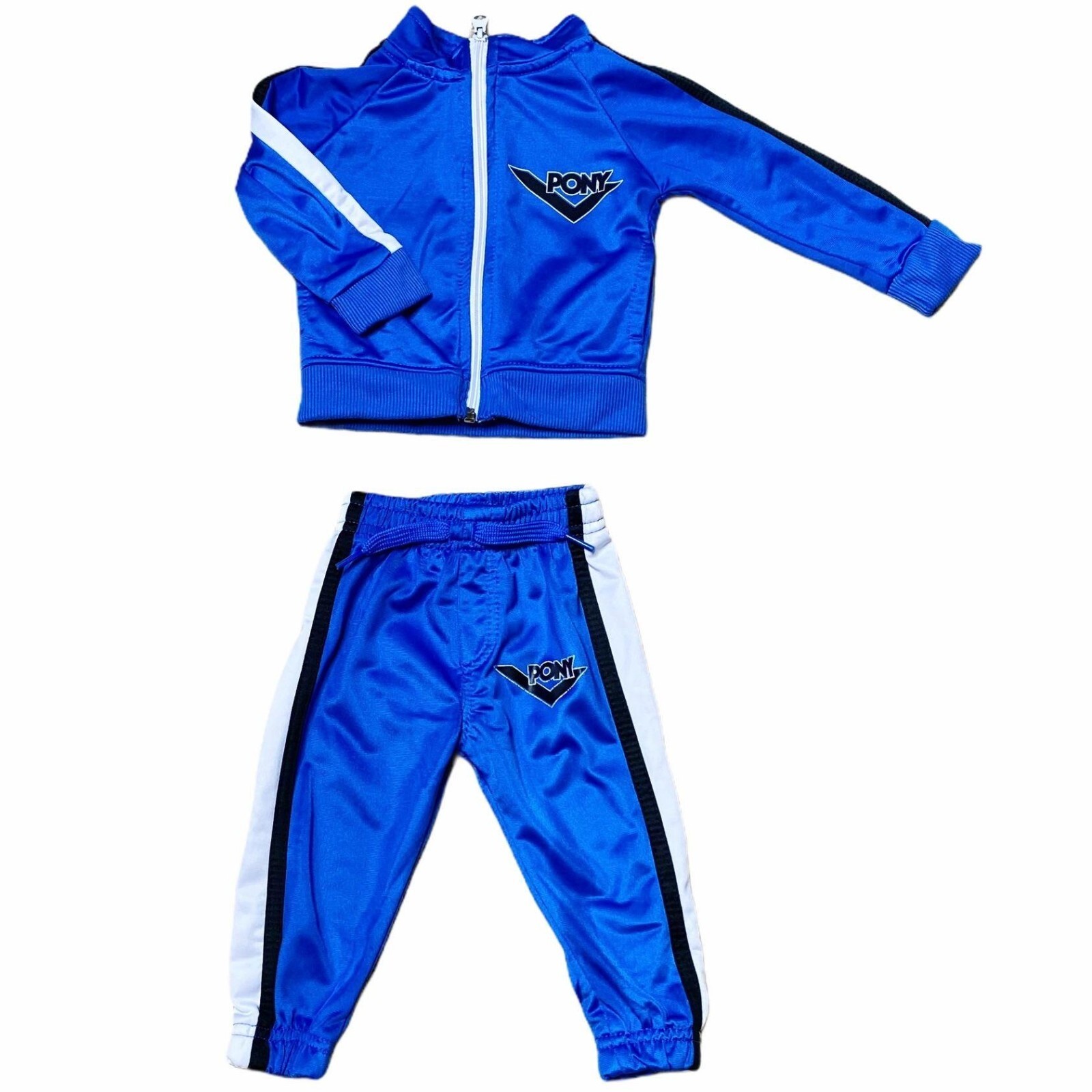 Completo Pony Track ragazzo taglia 12 24 mesi blu due pezzi giacca zip intera