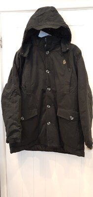 winter mans coat Luke New Orleans Jacket Black Long Hooded XL