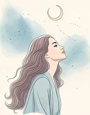 Digital Minimalist Line Art Woman Portrait - Modern Abstract Wall Art Print