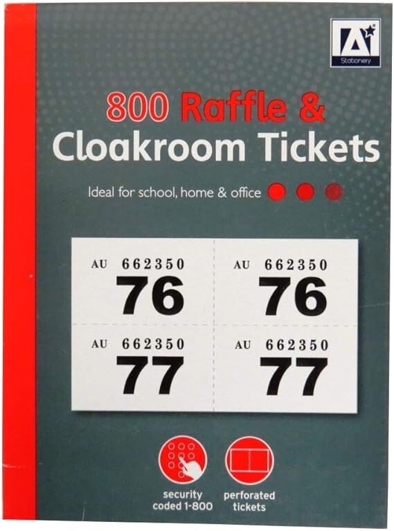 Security Numbered Raffle & Cloakroom Tickets 1-800 – Reliable Event Tickets