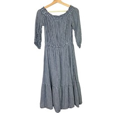 Old Navy Peasant Dress Womens S Gingham Midi Cottagecore Prairie Ruffle Boho
