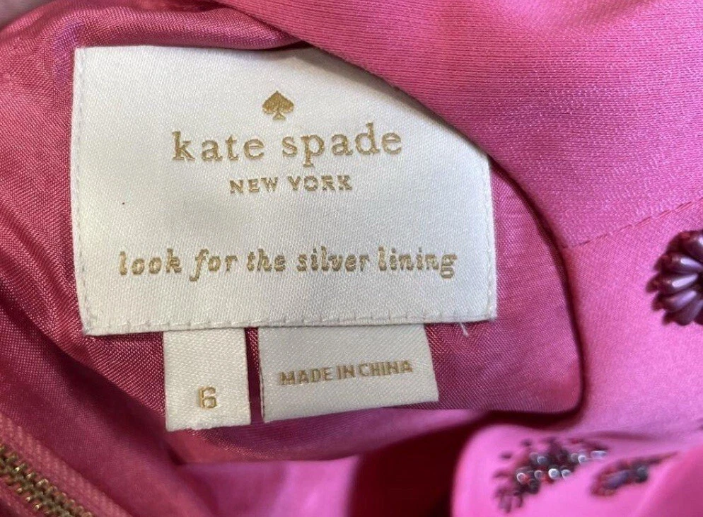 Abito da festa Kate Spade New York donna impreziosito aderente e svasato rosa taglia 6