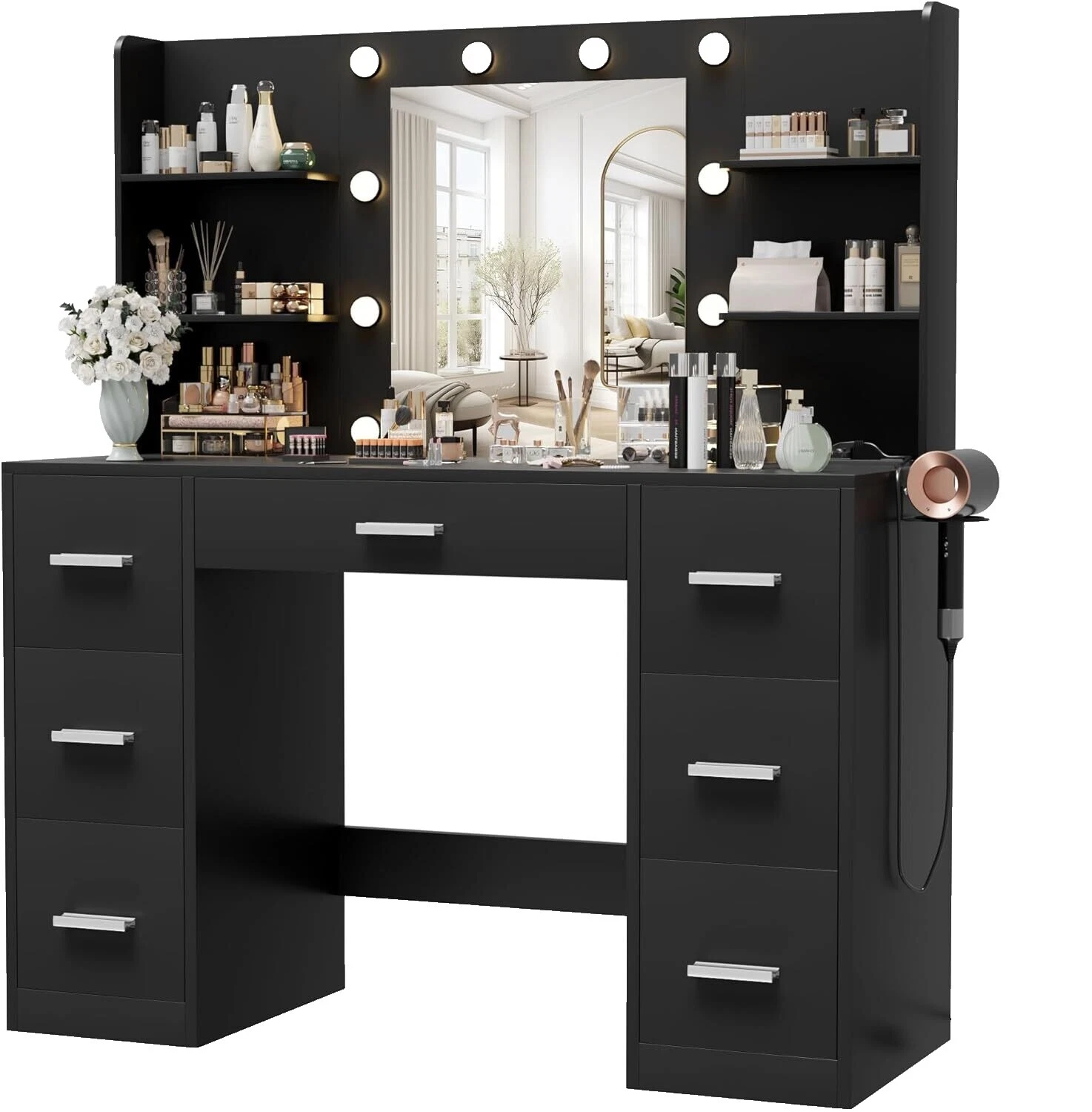 Black Modern Vanities & Makeup Tables