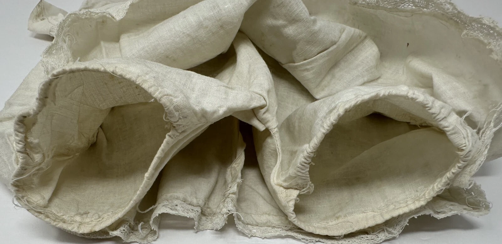 OFF WHITE Vestito bambola grande vintage bianco sporco con pantaloncini intimo attaccati lungo 14"