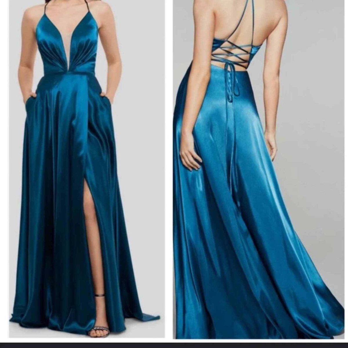 Lace and satin gown cheap