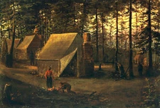 William Aiken Walker - Confederate Camp Seven Pines Fair Oaks Virginia - 17"x22"