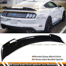 FOR 2015-2023 FORD MUSTANG GT GLOSS BLACK MD STYLE HIGHKICK TRUNK SPOILER WING