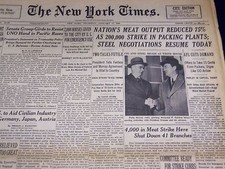 1946 JANUARY 17 NEW YORK TIMES - 200,000 STRIKE IN PACKING PLANTS - NT 3226 1946 JANUARY 17 NEW YORK TIMES - 200,000 STRIKE IN PACKING PLANTS - NT 3226