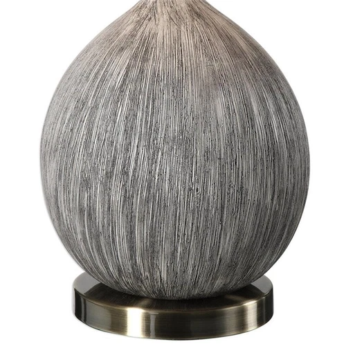 Uttermost Hedera Ceramic Metal Fabric Table Lamp in Textured Ivory/Light Beige - Picture 5 of 8