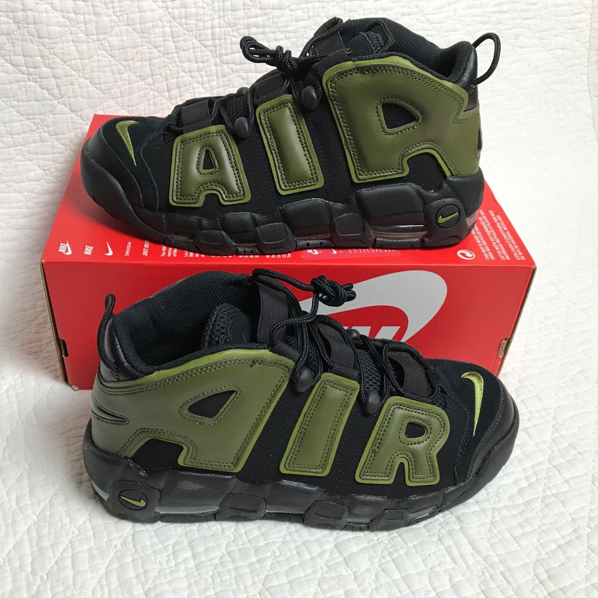 Nike Air More Uptempo '96 Shoes Men's SZ 9 Black Rough Green
