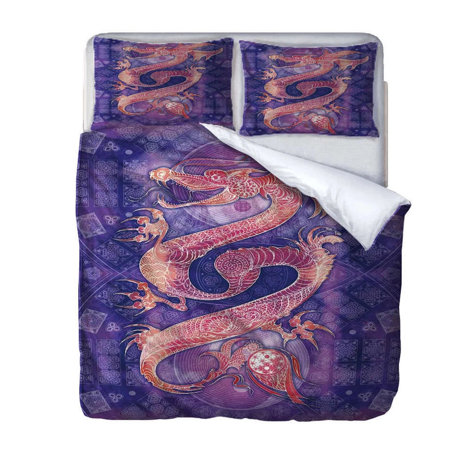 Доминирующий дракон 3D печать пододеяльник одеяло Doona чехлы наволочка комплекты постельного белья - Изображение 3 из 4