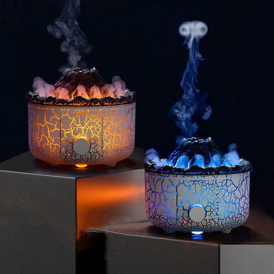 Flame Diffuser Humidifier, with 3D Flame and Volcano Effect, 560Ml Aroma Essenti