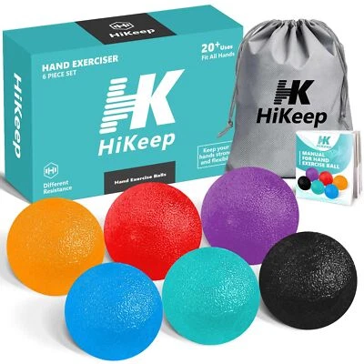 HIKEEP Hand Exercise Balls, Stress Relief Ball, Physical Therapy Squeeze Balls