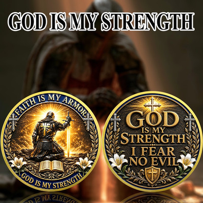 Faith Is My Armor Knights Templar Christian Challenge Coin - God Is My Strength