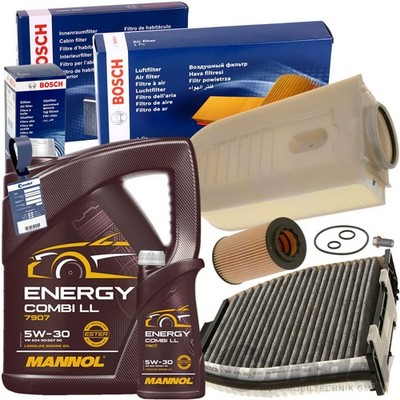 BOSCH FILTERSET+MANNOL 5W30 ÖL passend für MERCEDES W/S204 GLK X204 220/250CDI