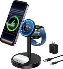 3 in 1 Fast Wireless Charging Station for Apple, 15W Strong Magnetic Charging