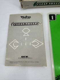 Vectrex Clean Sweep Complete CIB Video Game Cartridge Manual Overlay 1982 TESTED