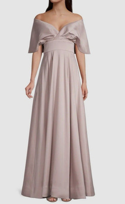 Aidan Mattox MD1E206127 Blush Portrait Off Shoulder Gown Women's 6 Formal $550