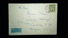 ʘ ČSSR Polevsko 1957 Luftpost BRD Mi 737 Bedarf (Briefmarken 9.27)