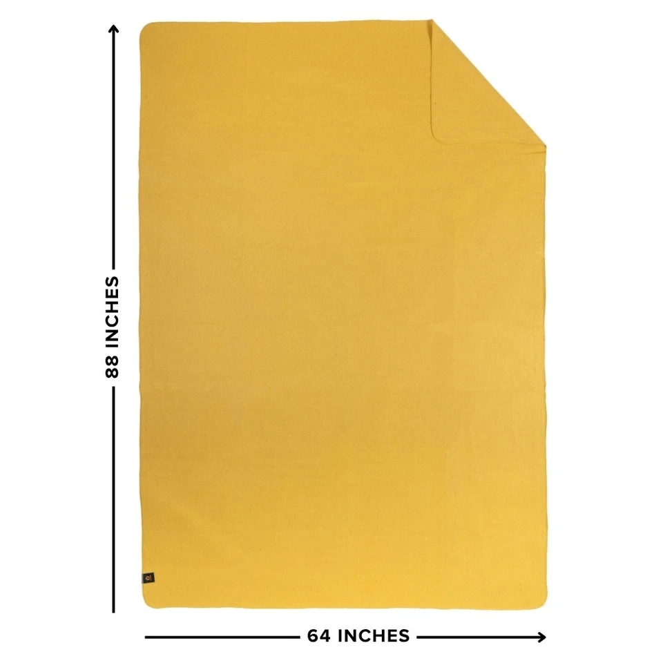 Arcturus Wool Blanket - 4.5 lbs, Warm, Washable, 64" x 88" (Gold) - Image 3 of 4