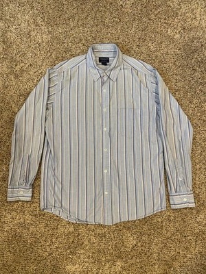 American Eagle Outfitters Blue Red Stripes Dress Shirt - Men's M
