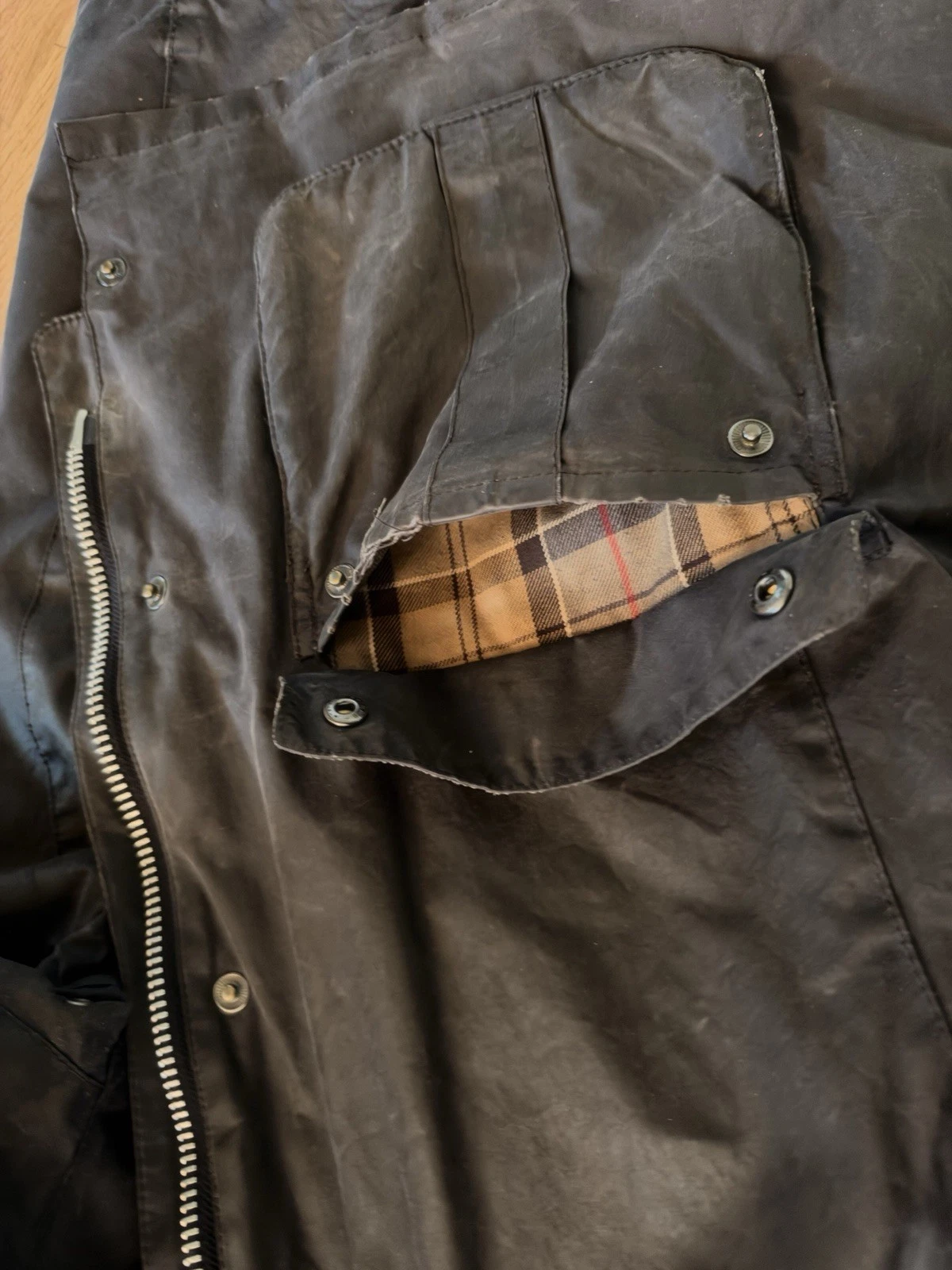 Barbour International Duke Wax Quilted Jacket Black, Mens, Size XL image 8