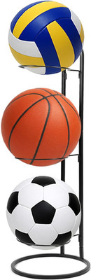 3 Tier Basketball Storage Rack Wall Mount Freestanding Space Saving Design Racks