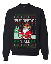Merry Christmas Y'all Ugly Christmas Sweater Unisex Crewneck Sweatshirt