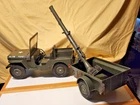 Vintage 1964 GI JOE Jeep Combat Willy's 7000 with Canon & trailer Plus