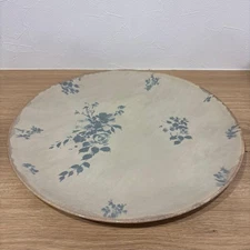 ZARA ZARA HOME Cream plate with blue floral pattern
