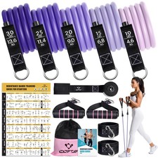 Resistance Bands with Handles for Women, 5 Level Exercise Bands Workout Bands...