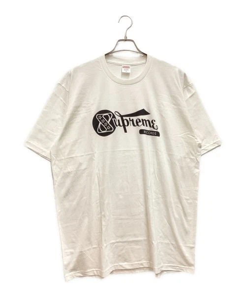 T shirt XL Supreme Records / Record T col rond logo imprimé coton fabriqué aux États Unis 24Ss