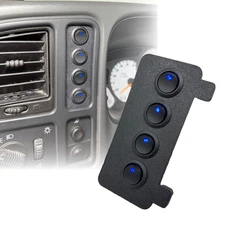 99-07 Silverado Sierra 4 Toggle Switch Panel Bezel w BLUE Switches NBS Chevy GMC