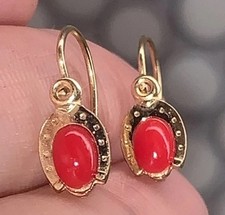Victorian 9k Y Gold Red Coral French Dormouse...